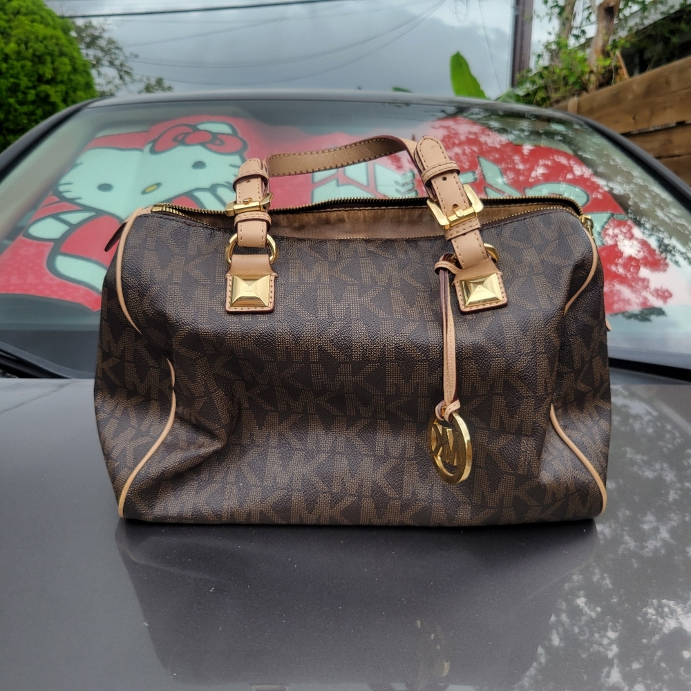 Michael Kors Brown and Tan Signature Satchel